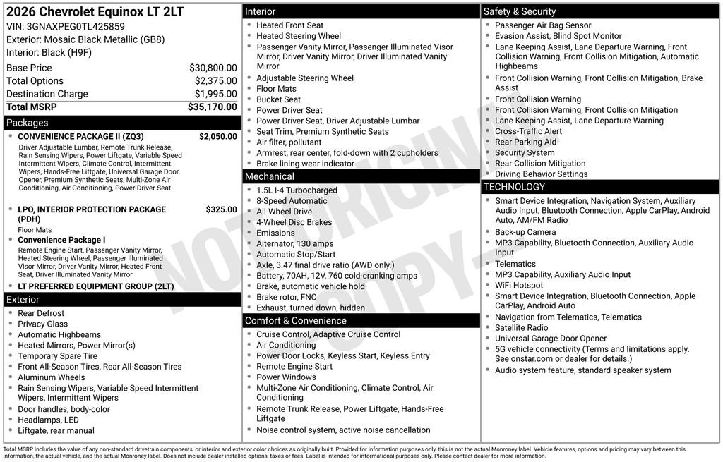 New 2026 Chevrolet Equinox LT w/ Convenience Package II image 4