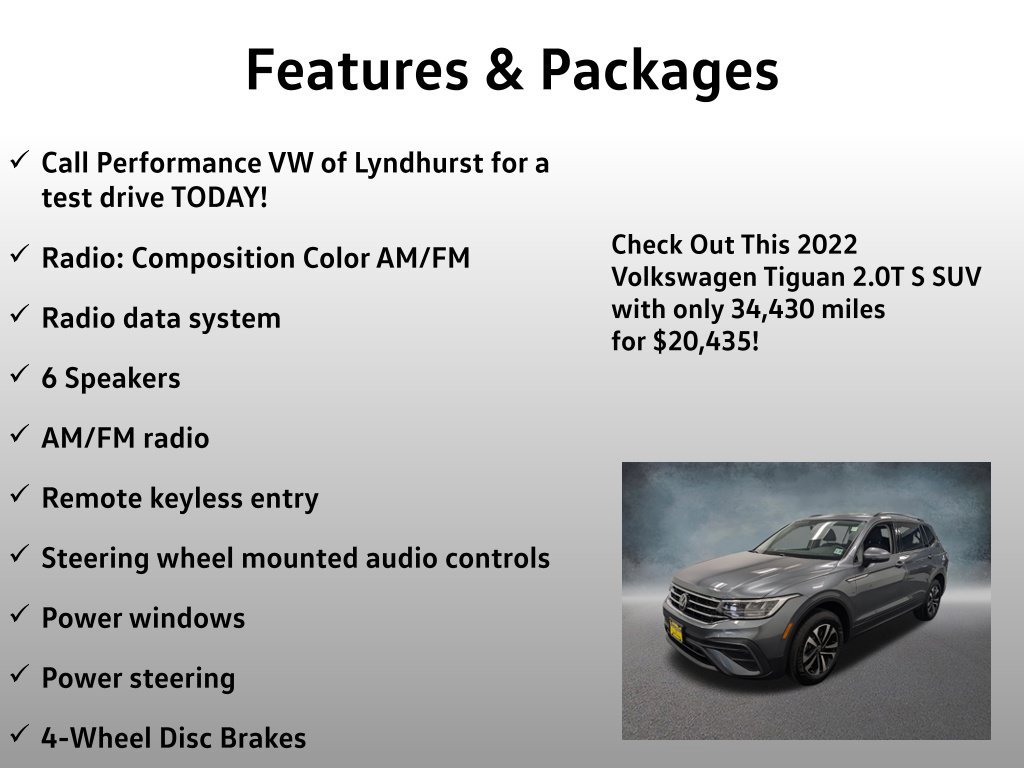 Used 2022 Volkswagen Tiguan S AWD/4WD image 4