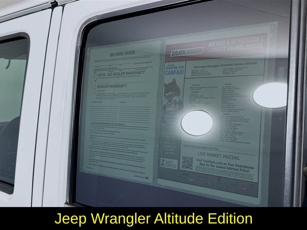 Used 2012 Jeep Wrangler Unlimited Sahara AWD/4WD image 13
