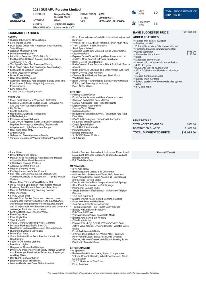 Used 2021 Subaru Forester Limited image 3