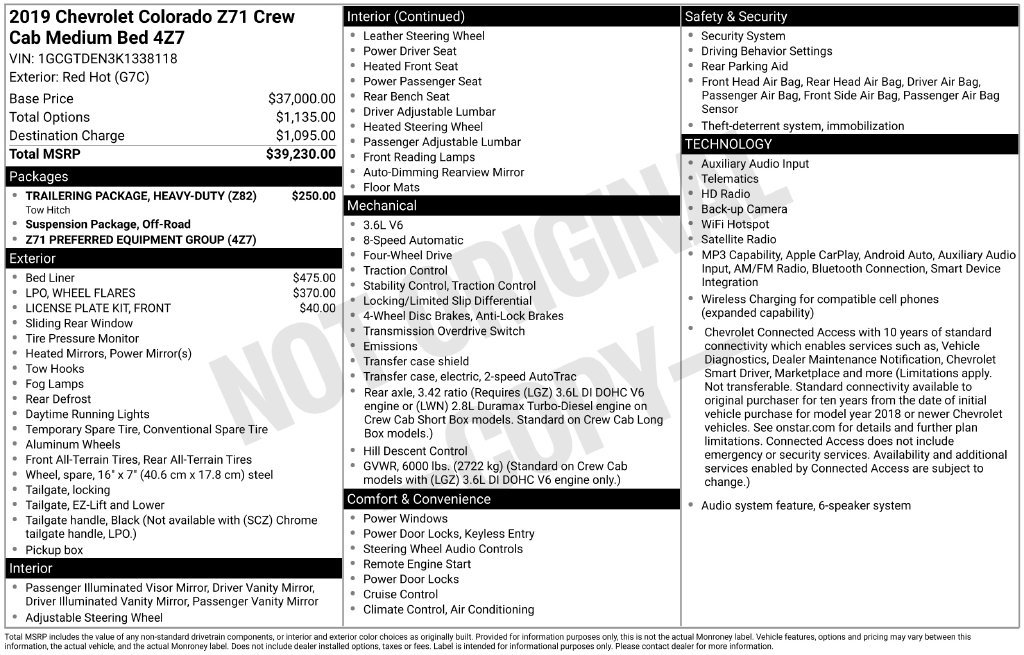 Used 2019 Chevrolet Colorado Z71 AWD/4WD image 6