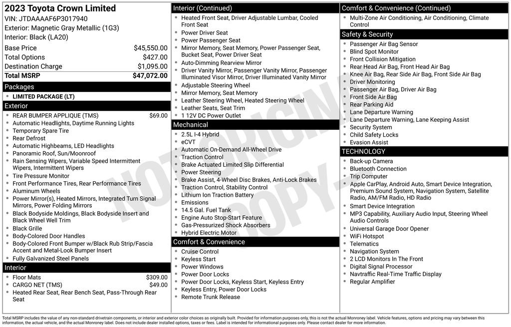 Used 2023 Toyota Crown Limited AWD/4WD image 30
