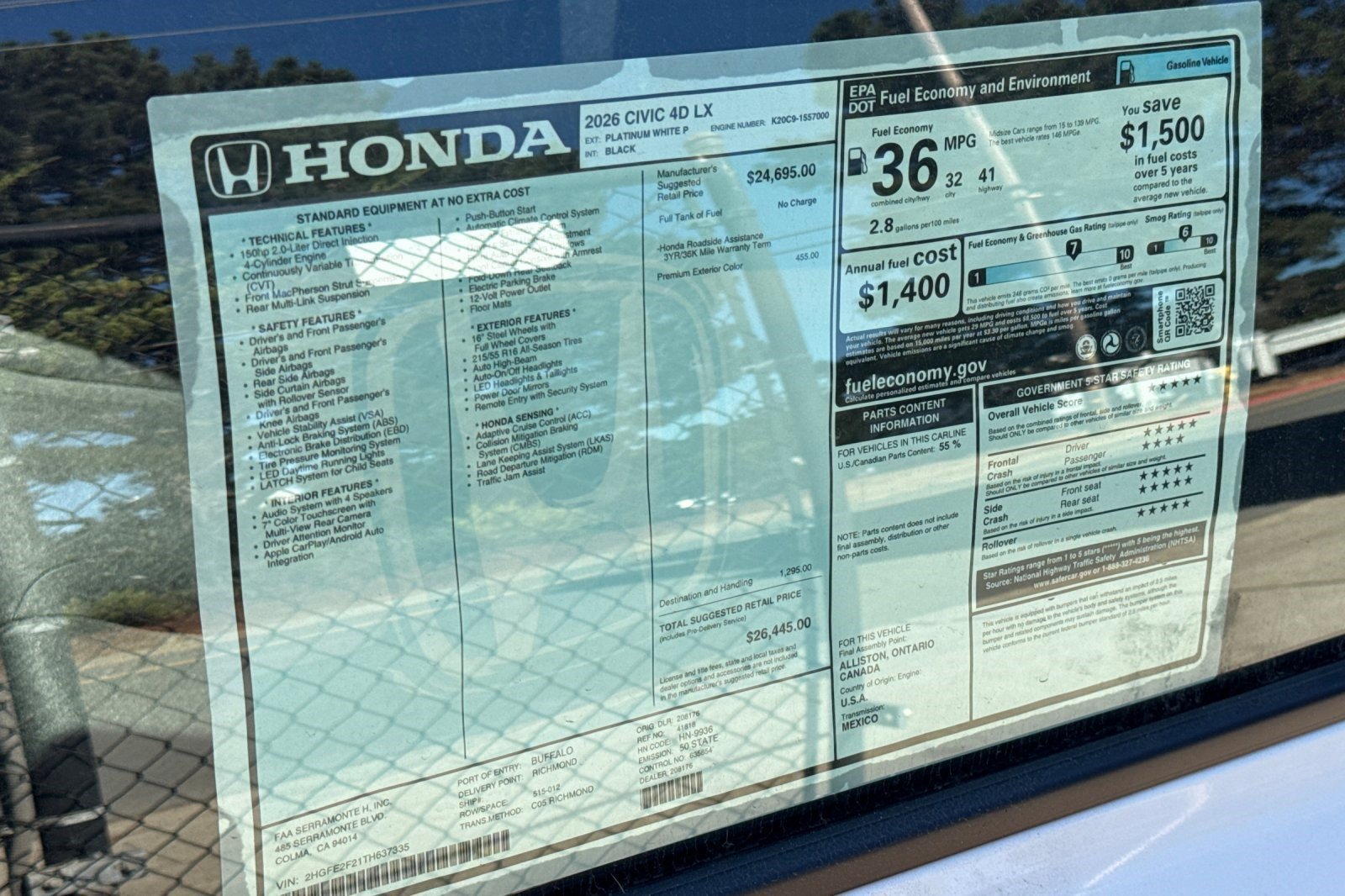 New 2026 Honda Civic LX image 31