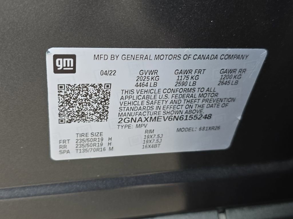 Used 2022 Chevrolet Equinox RS w/ Infotainment Package FWD image 34
