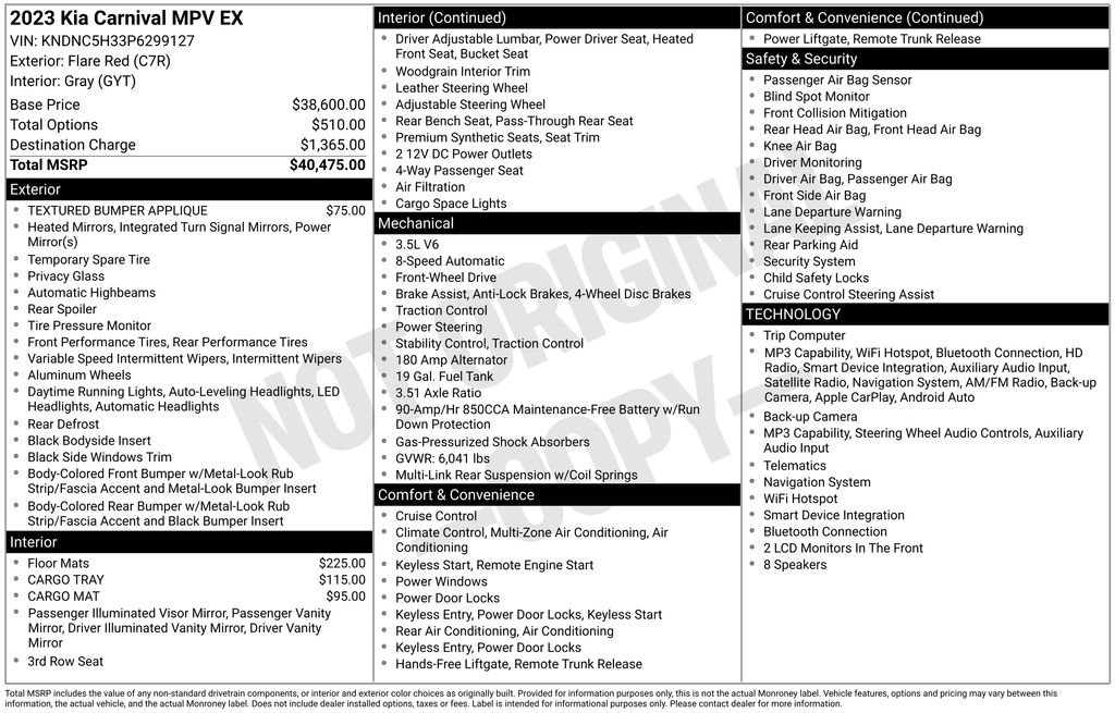 Used 2023 Kia Carnival EX FWD image 23