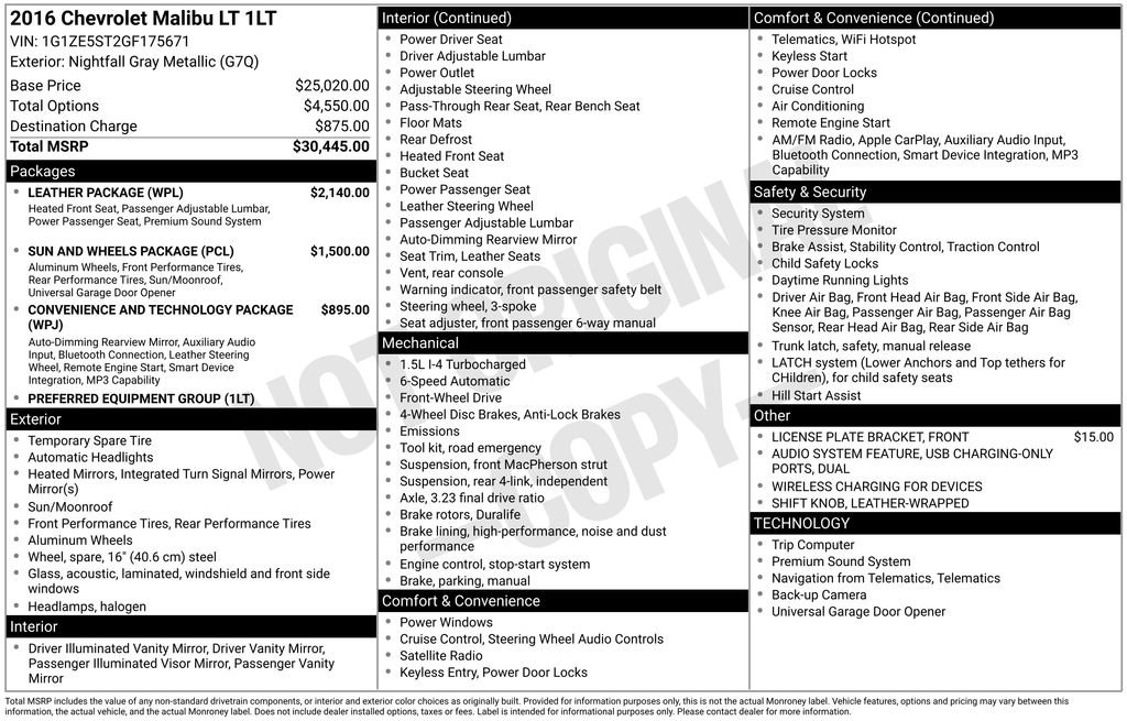 Used 2016 Chevrolet Malibu LT w/ Leather Package image 40