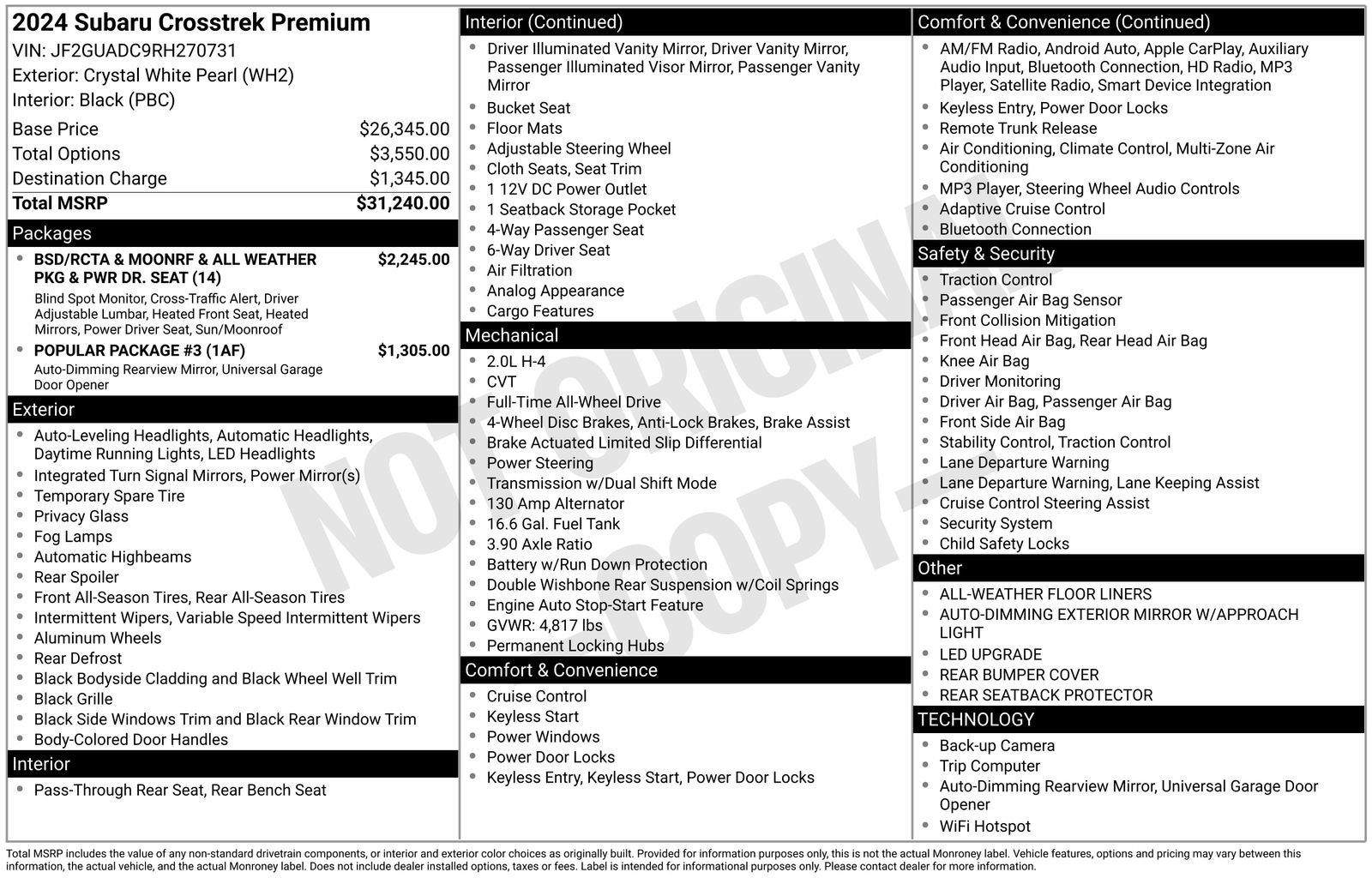 Used 2024 Subaru Crosstrek 2.0i Premium image 22