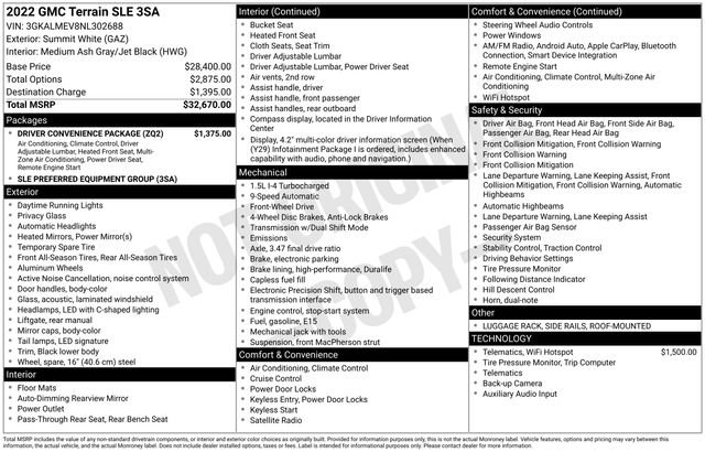 Certified 2022 GMC Terrain SLE w/ Driver Convenience Package image 44