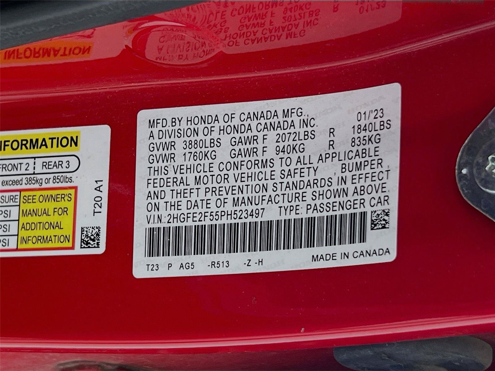 Certified 2023 Honda Civic Sport image 28