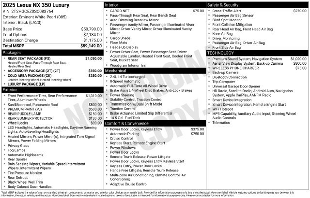 Certified 2025 Lexus NX 350 AWD w/ Rear Seat Package image 41