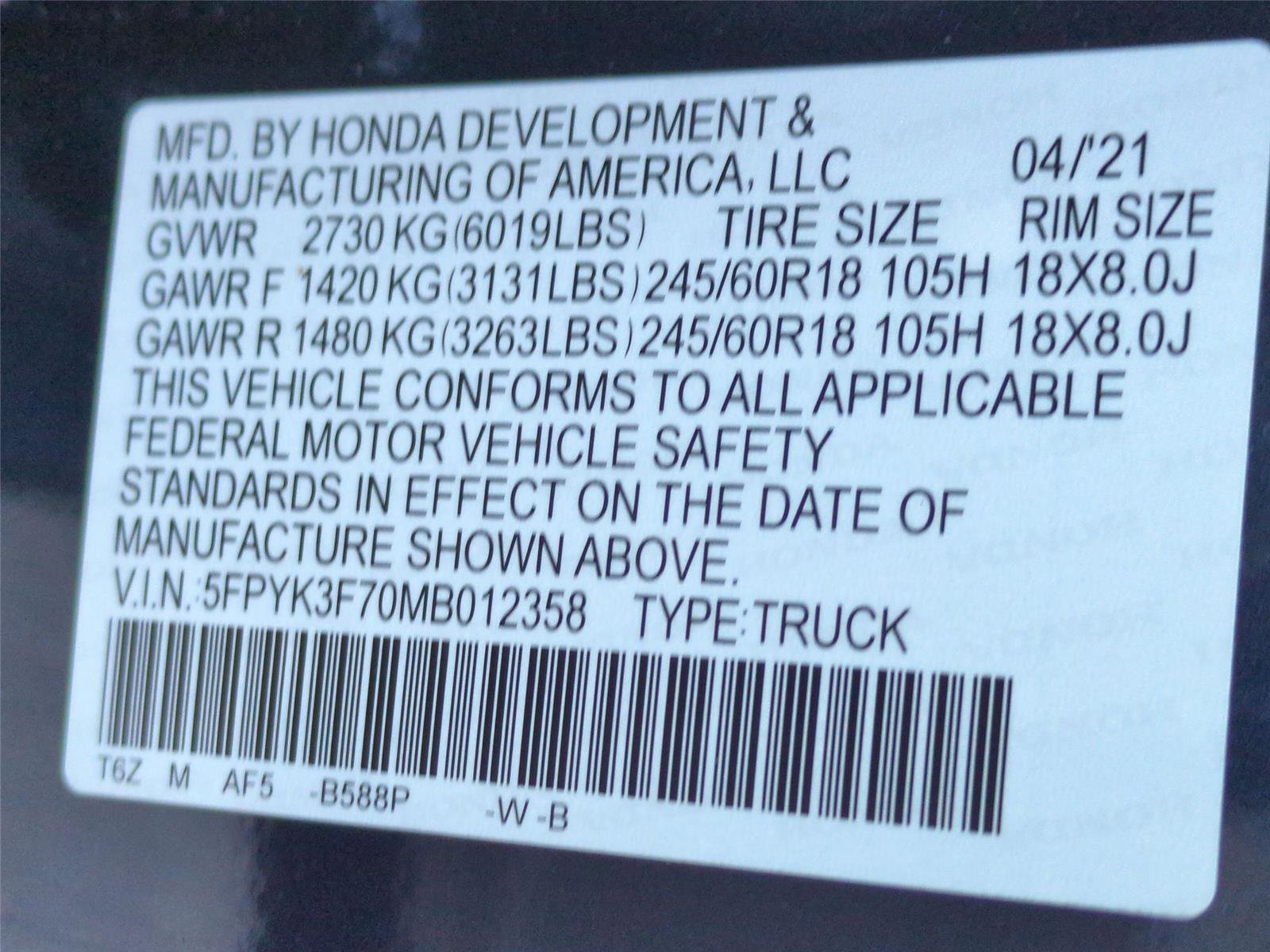 Used 2021 Honda Ridgeline RTL-E image 23