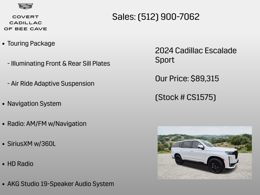 Certified 2024 Cadillac Escalade Sport w/ LPO, ONYX Package AWD/4WD image 32