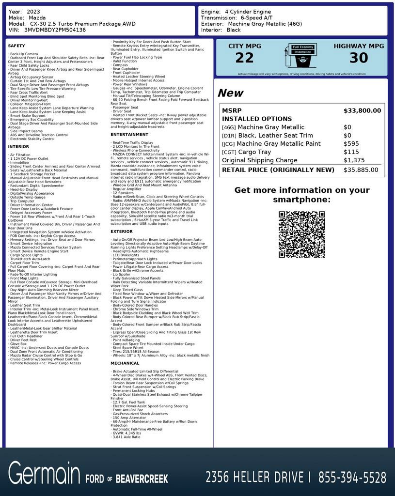 Used 2023 MAZDA CX-30 2.5 Turbo w/ Premium Package image 28