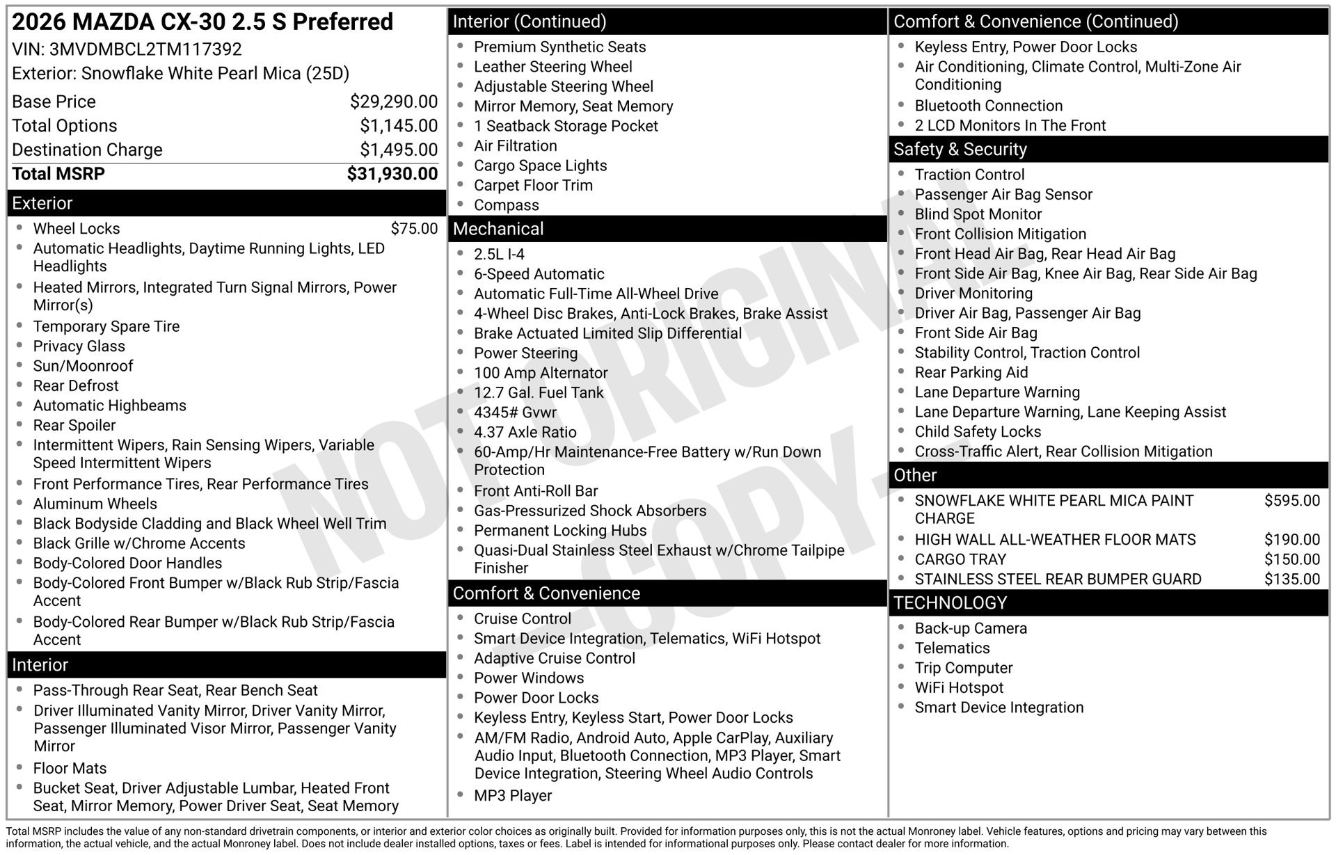 New 2026 MAZDA CX-30 AWD 2.5 S image 6