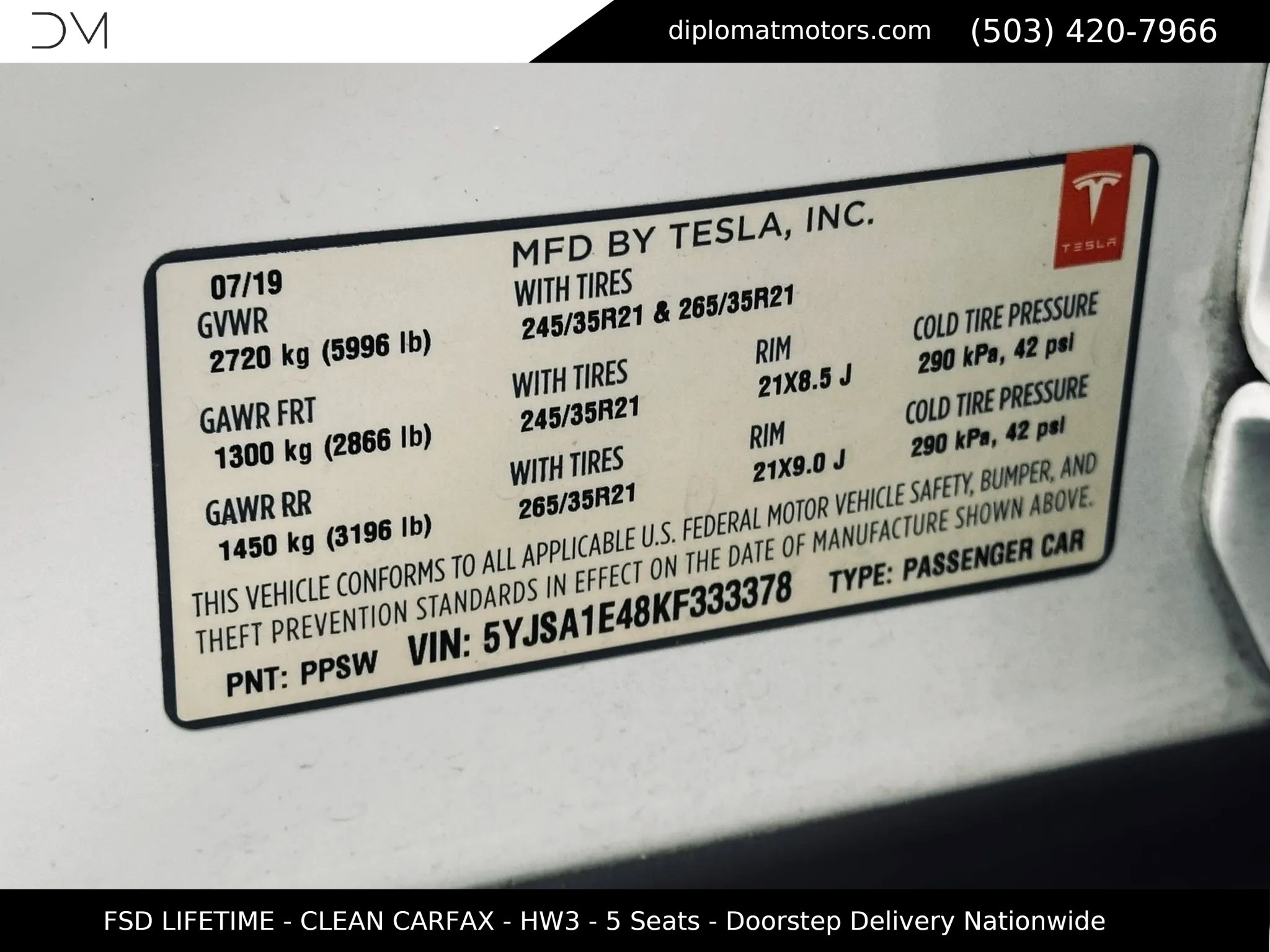 Used 2019 Tesla Model S Performance AWD/4WD image 47