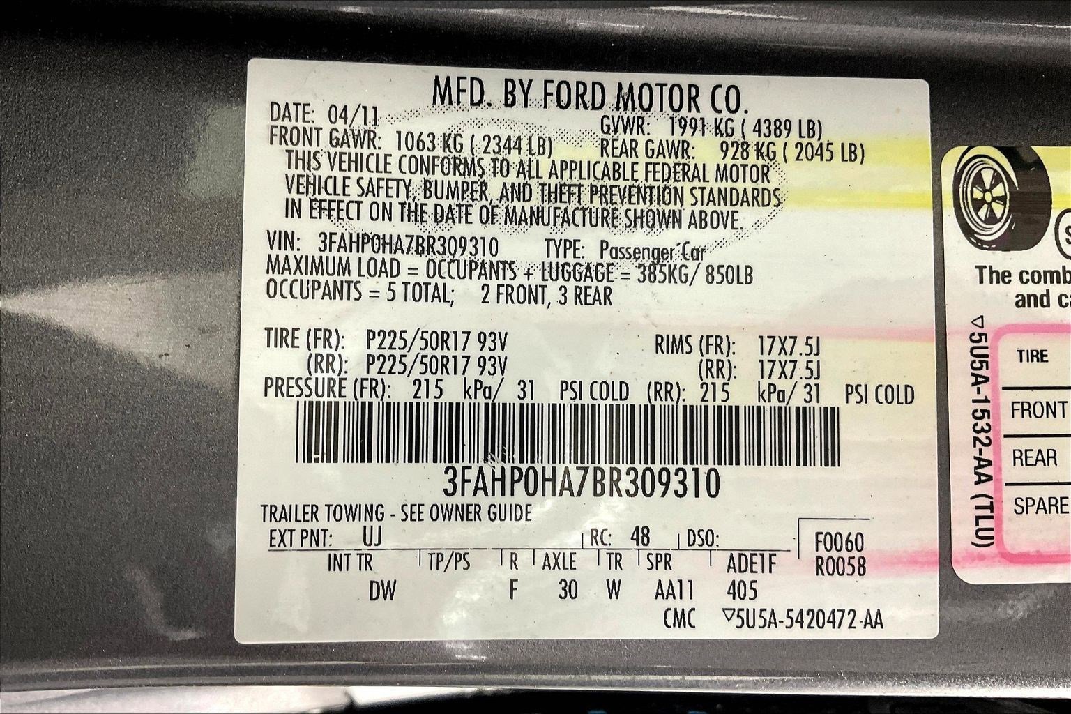 Used 2011 Ford Fusion SE w/ 202A Rapid Spec Order Code FWD image 18