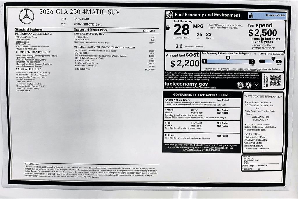 New 2026 Mercedes-Benz GLA 250 4MATIC image 38