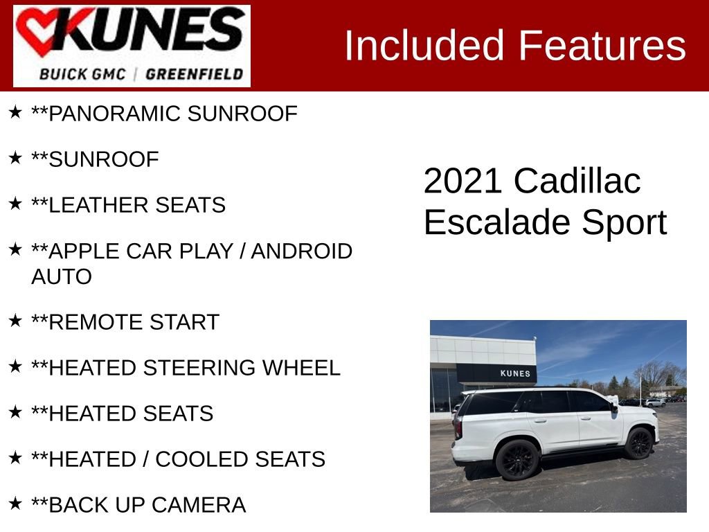 Used 2021 Cadillac Escalade Sport w/ Driver Assist Tech Package image 2