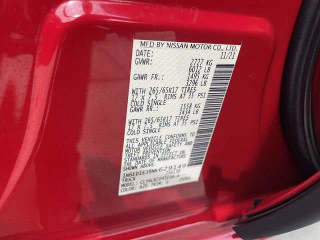 Used 2022 Nissan Frontier SV w/ Technology Package RWD image 32