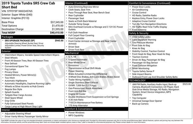 Used 2019 Toyota Tundra SR5 w/ SR5 Upgrade Package image 4