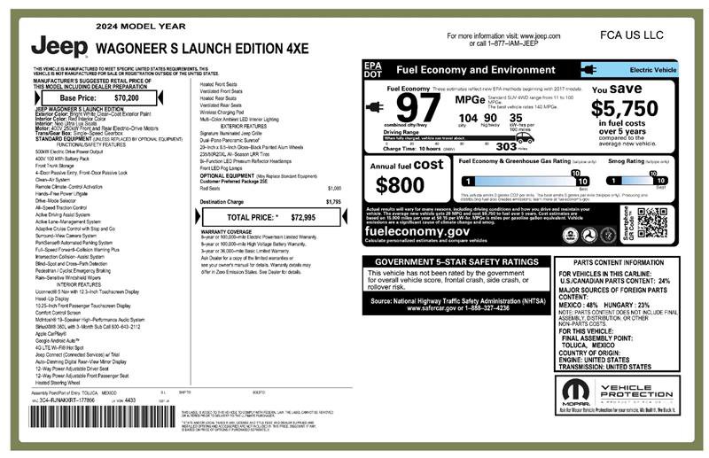 Used 2024 Jeep Wagoneer Launch Edition image 2