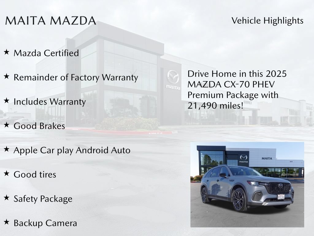 Used 2025 MAZDA CX-70 Plug-In Hybrid w/ Premium Pkg AWD/4WD image 7