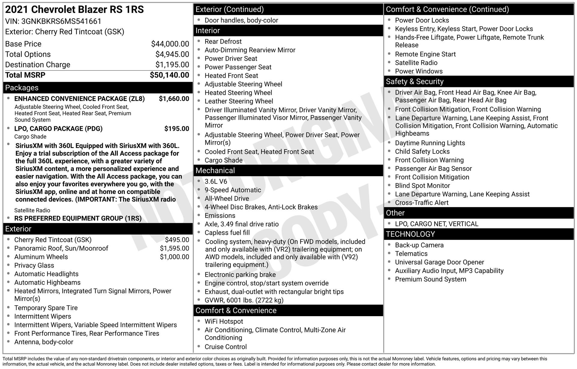 Used 2021 Chevrolet Blazer RS w/ Enhanced Convenience Package AWD/4WD image 3