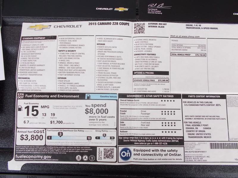 Used 2015 Chevrolet Camaro Z/28 image 78