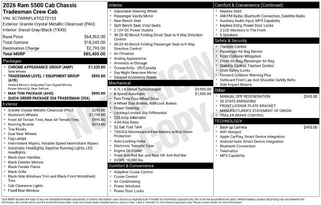New 2026 RAM 5500 Tradesman w/ Chrome Appearance Group AWD/4WD image 33