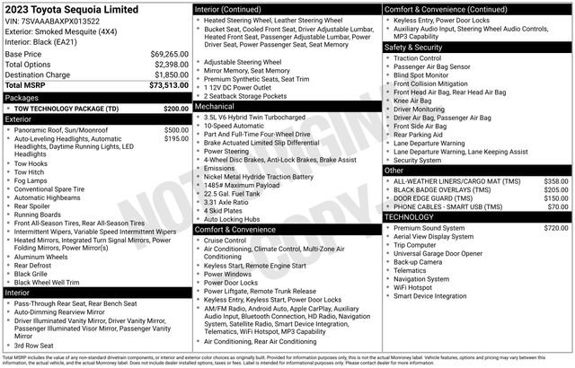 Used 2023 Toyota Sequoia Limited w/ Tow Technology Package AWD/4WD image 35