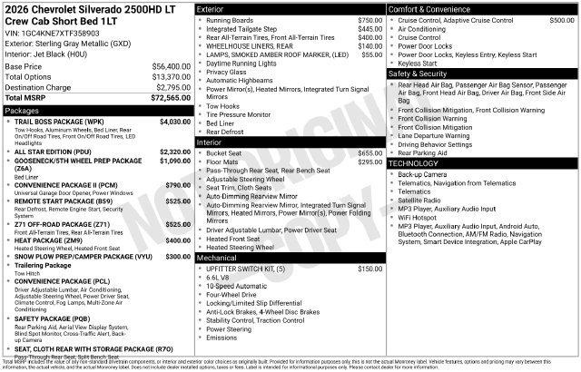 New 2026 Chevrolet Silverado 2500 LT w/ Trail Boss Package AWD/4WD image 4