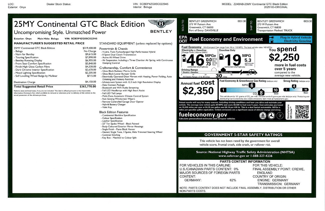 New 2025 Bentley Continental GTC AWD/4WD image 34