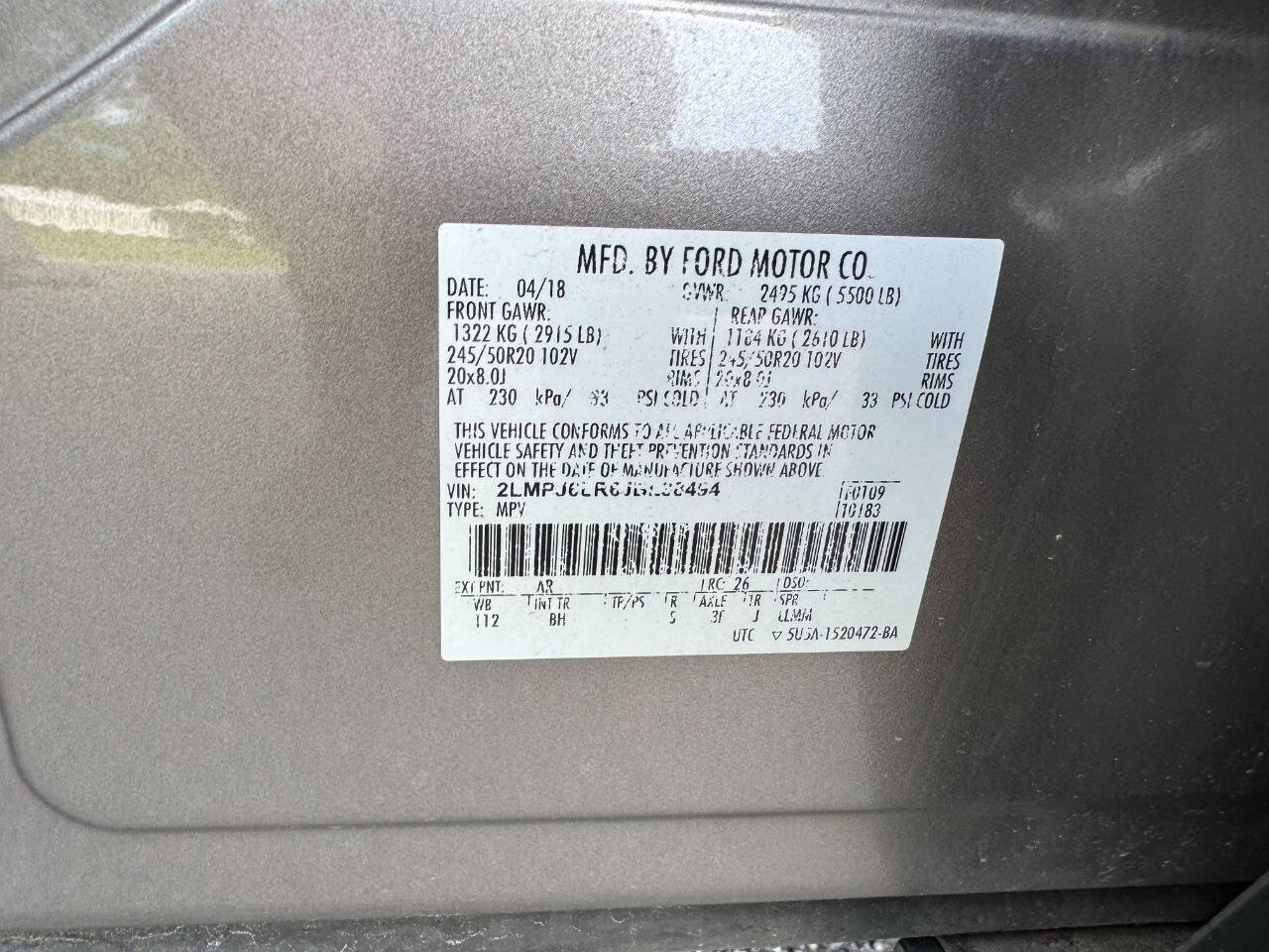 Used 2018 Lincoln MKX Reserve w/ Lincoln MKX Climate Package FWD image 48
