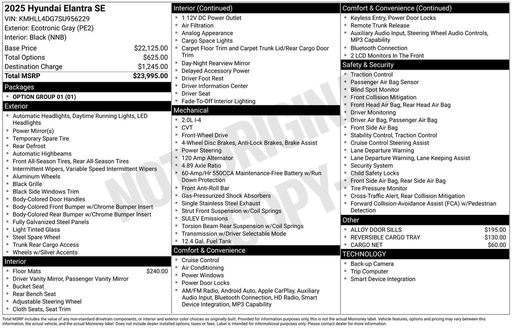 Certified 2025 Hyundai Elantra SE FWD image 9