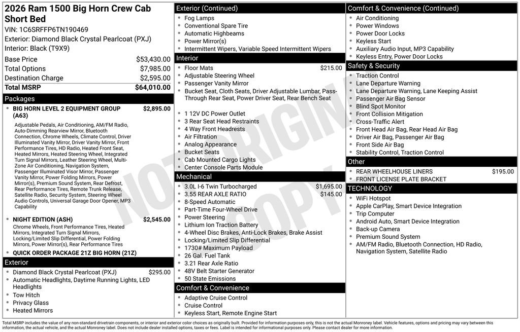 Used 2026 RAM 1500 Big Horn AWD/4WD image 49