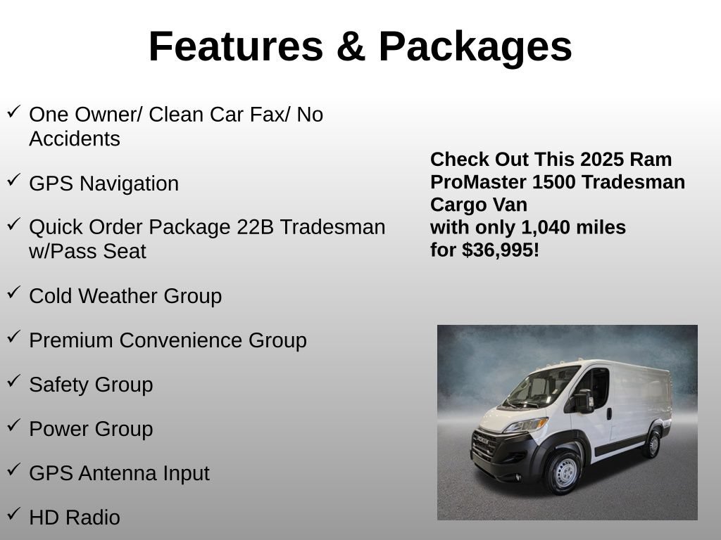 Used 2025 RAM ProMaster 1500 w/ Premium Convenience Group FWD image 4