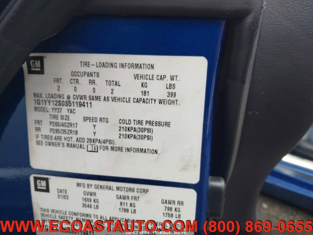 Used 2003 Chevrolet Corvette Z06 w/ Memory Package, 3 Drivers RWD image 12