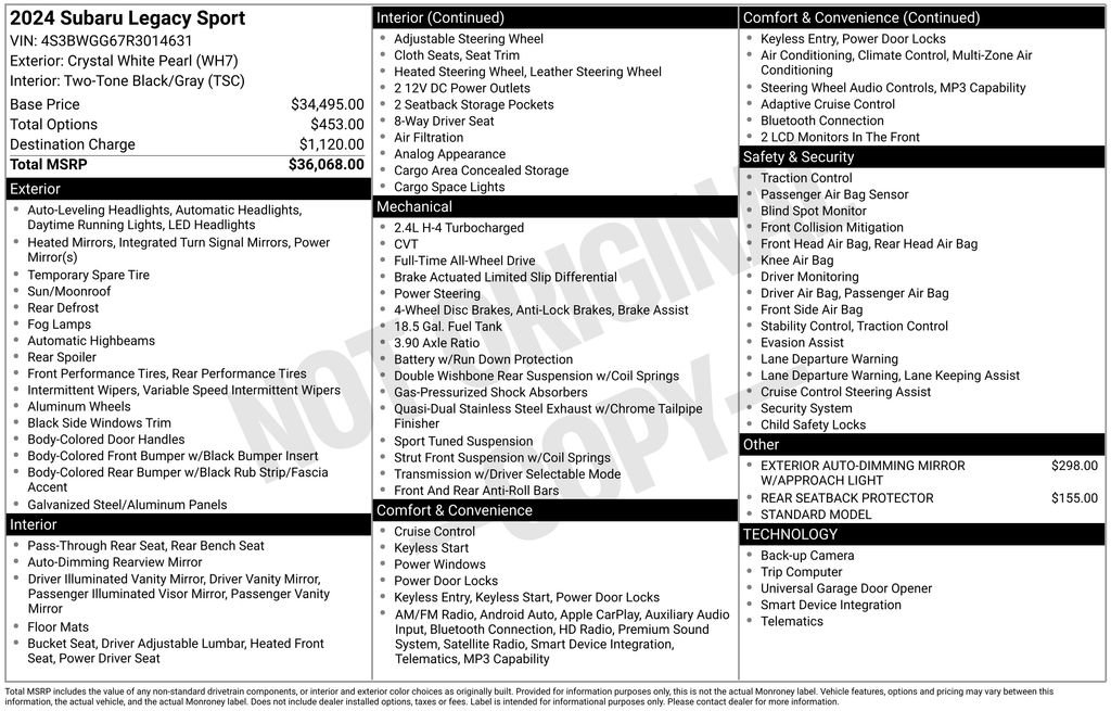 Used 2024 Subaru Legacy Sport image 5
