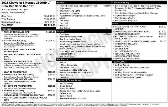 New 2026 Chevrolet Silverado 2500 LT w/ Trail Boss Package image 31