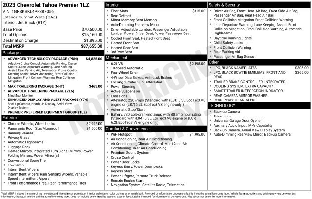 Certified 2023 Chevrolet Tahoe Premier w/ Advanced Technology Package AWD/4WD image 4