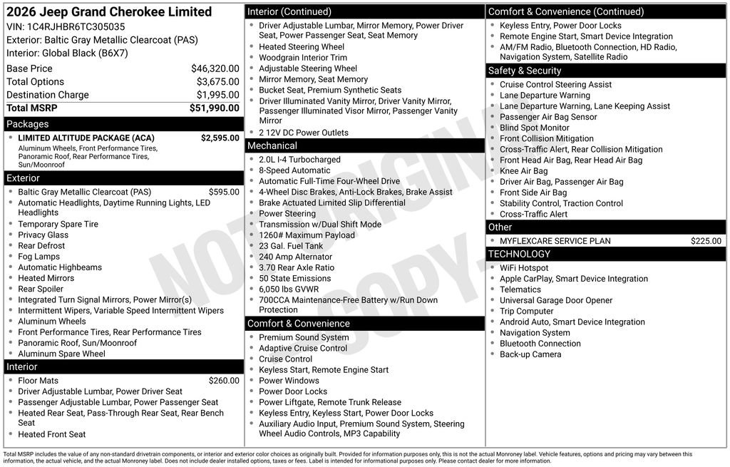 New 2026 Jeep Grand Cherokee Limited w/ Limited Altitude Package AWD/4WD image 9