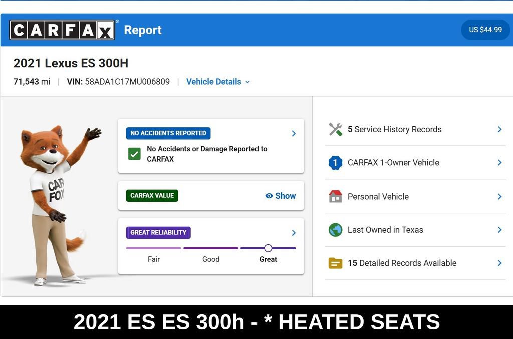 Used 2021 Lexus ES 300h w/ Premium Package FWD image 9