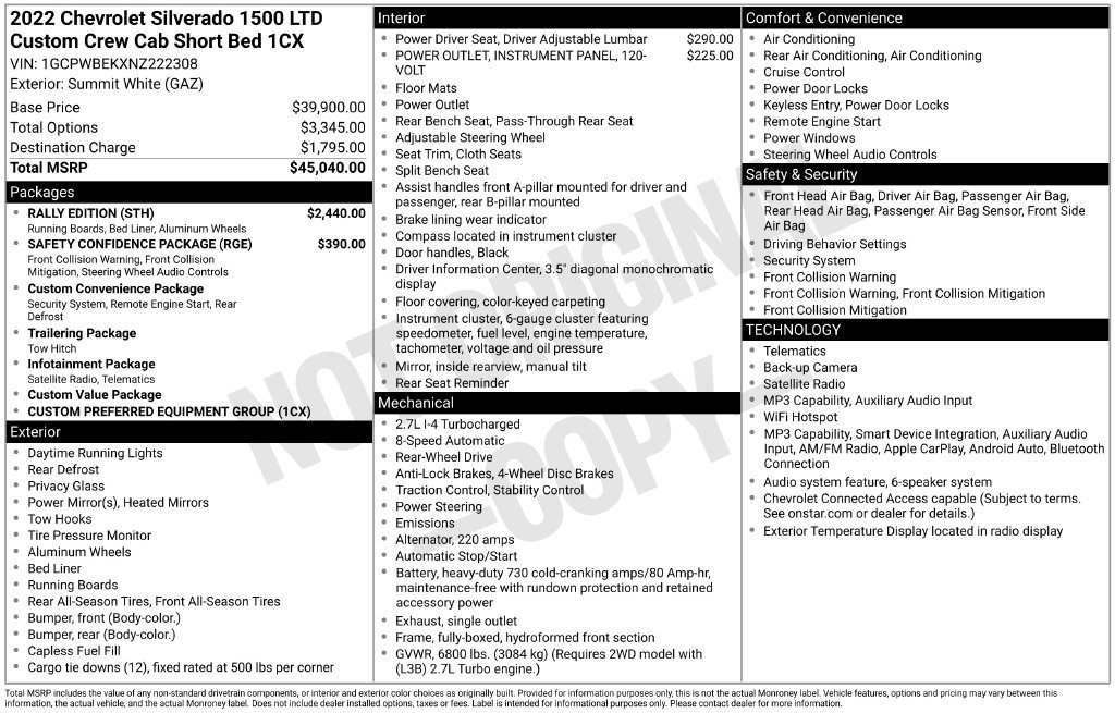Used 2022 Chevrolet Silverado 1500 Custom w/ Rally Edition RWD image 5