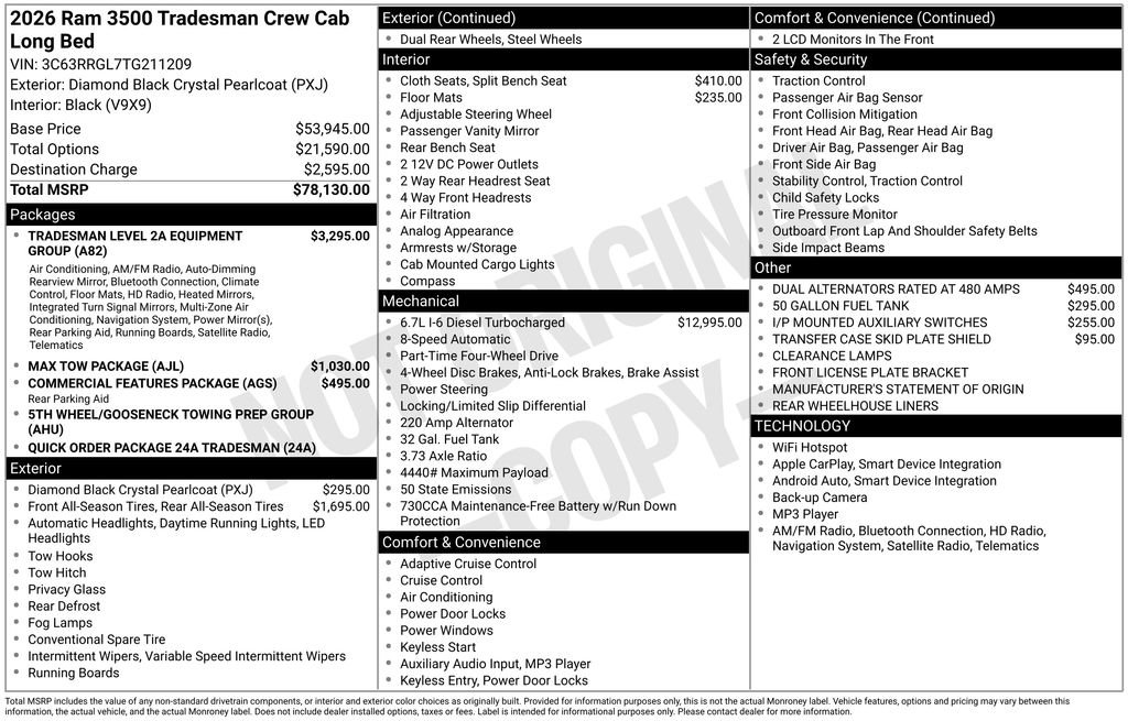 New 2026 RAM 3500 Tradesman image 5
