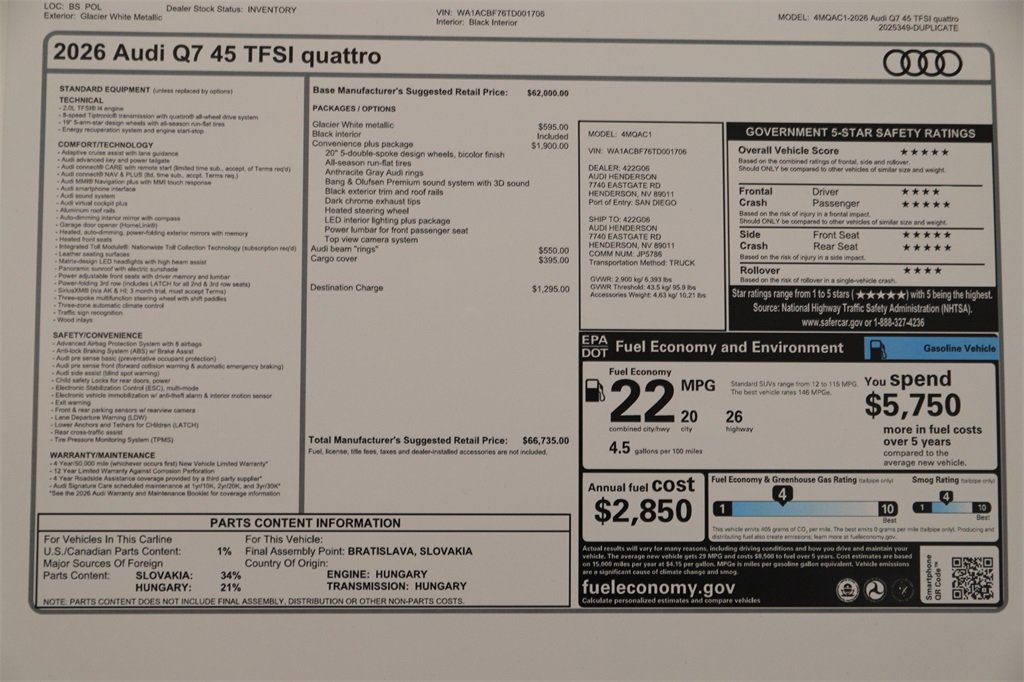 New 2026 Audi Q7 2.0T Premium image 32