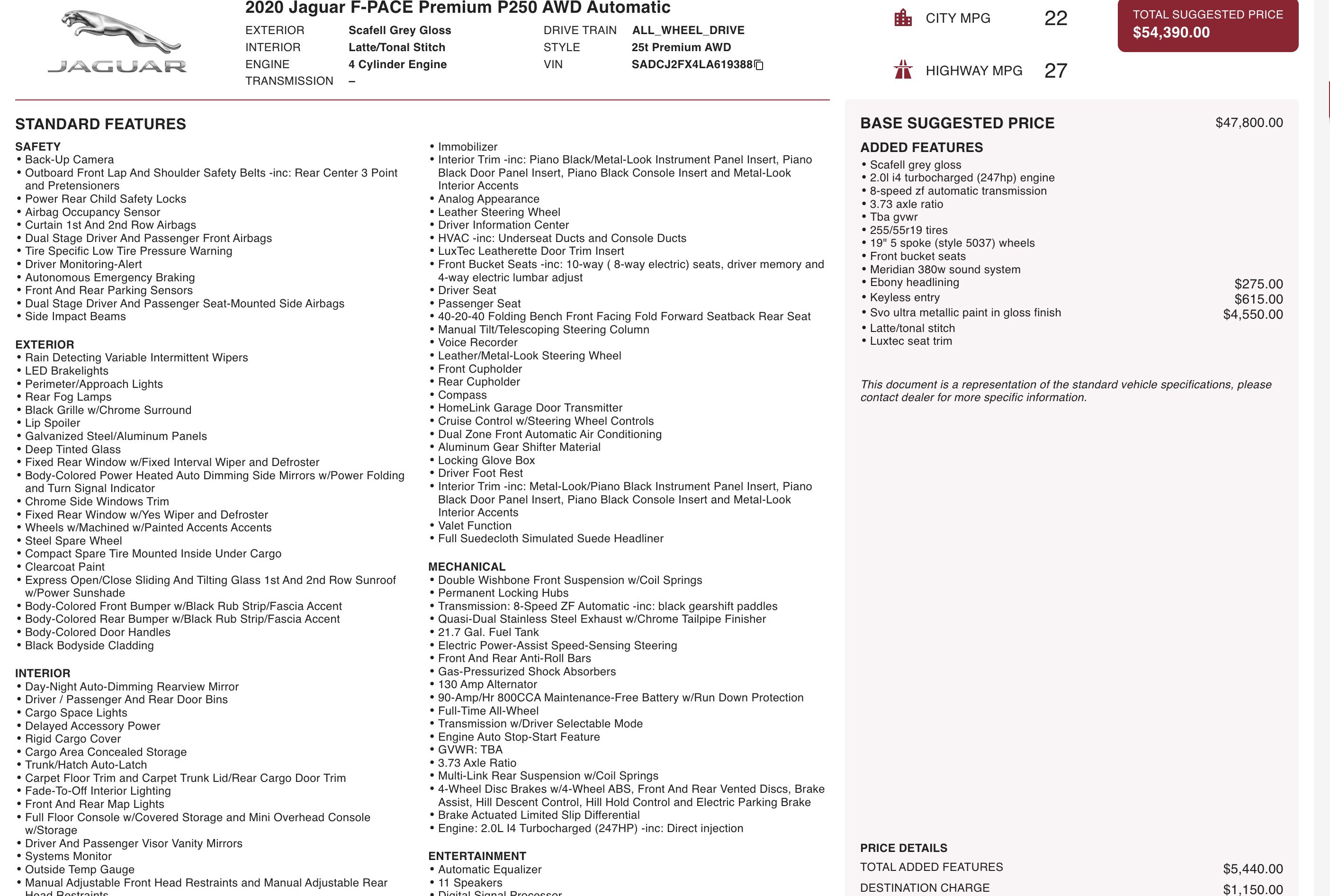 Used 2020 Jaguar F-PACE Premium image 5