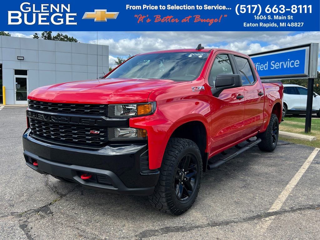 Certified 2022 Chevrolet Silverado 1500 Custom Trail Boss w/ LPO, Dark Essentials Package
