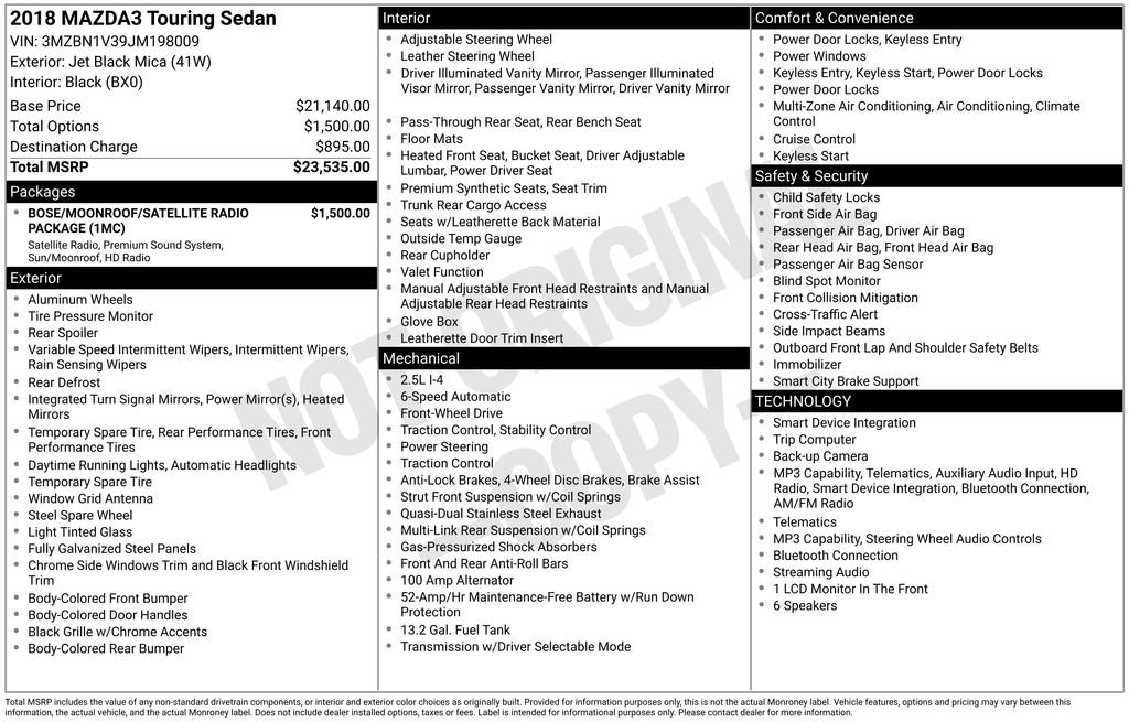 Used 2018 MAZDA MAZDA3 Touring image 10