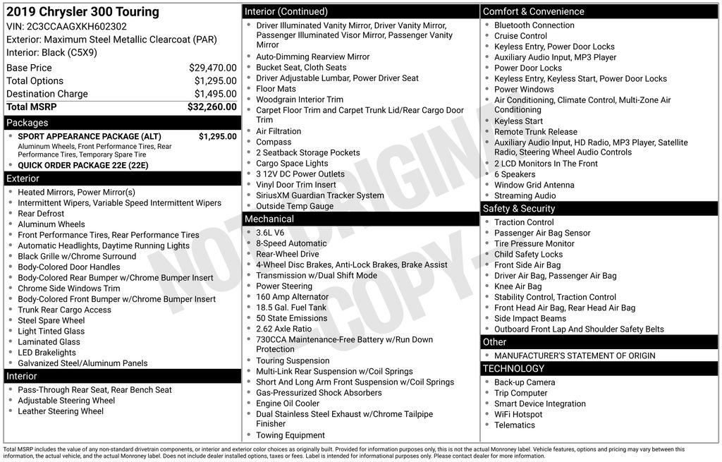 Used 2019 Chrysler 300 Touring w/ Sport Appearance Package image 37