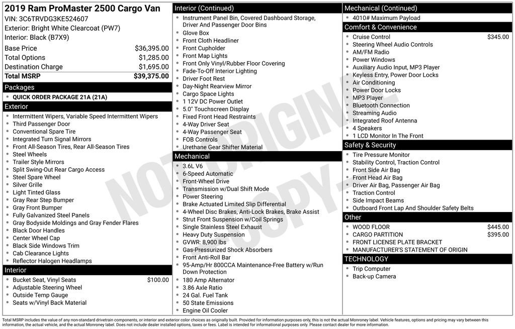 Used 2019 RAM ProMaster 2500 image 15